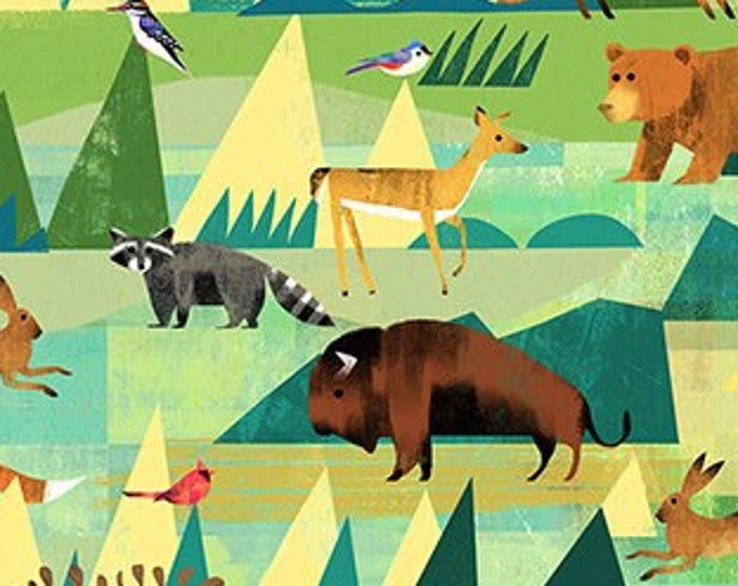 Windham fabrics wild north collection great outdoors in teal digital