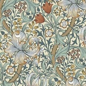 William Morris, Golden Lily in Autumn, Standen Collection, Free Spirit, Sold by the Half Yard