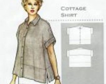 The Sewing Workshop, Cottage Shirt, PAPER PATTERN, Women's Boxy Button Down Shirt, Camp Shirt, Short-Sleeved Shirt pattern