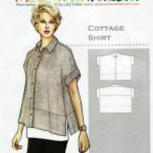 The Sewing Workshop, Cottage Shirt, PAPER PATTERN, Women&#39;s Boxy Button Down Shirt, Camp Shirt, Short-Sleeved Shirt pattern