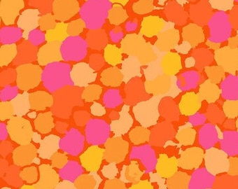 Kaffe Fassett Collective, Brandon Mably, Reflections, Orange, Sold by HALF Yard