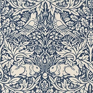 William Morris, Brer Rabbit in Navy, Free Spirit Fabric, Quilting Cotton, Sold by the 1/2 Yard