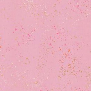Ruby Star Society Pink Blender Fabric Sold by The Half Yard Speckled in Strawberry