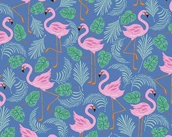 Dear Stella, Flocking Fabulous in Ocean, Croc My World Collection, Sold by the HALF Yard