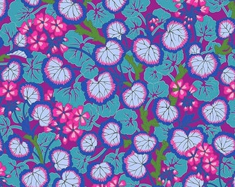 Kaffe Fassett, Climbing Geraniums in Purple, Sold by the Half Yard