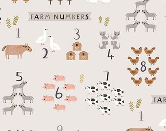 Dear Stella, Farm Numbers in Angora, Homestead Collection, Sold by the HALF Yard