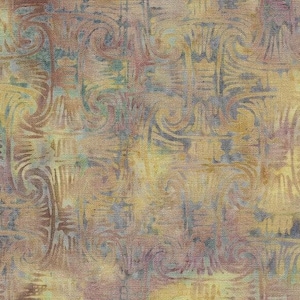 Island Batik, Deco Revival, Columns in Opal, Purple and Brown Batik Fabric, Sold by the Half Yard