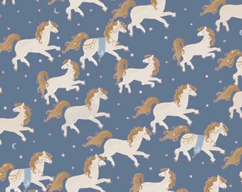 Dear Stella, Moonlight Stampede, 100% Cotton, Horse Fabric, Sold by the HALF Yard