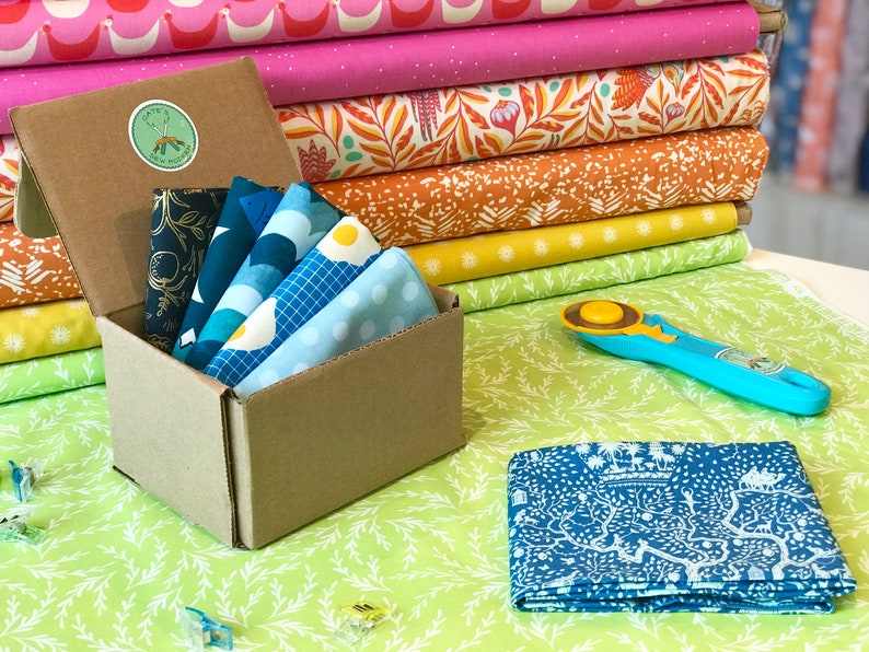 Modern Stash Club Monthly Fabric Subscription Box Fat Etsy
