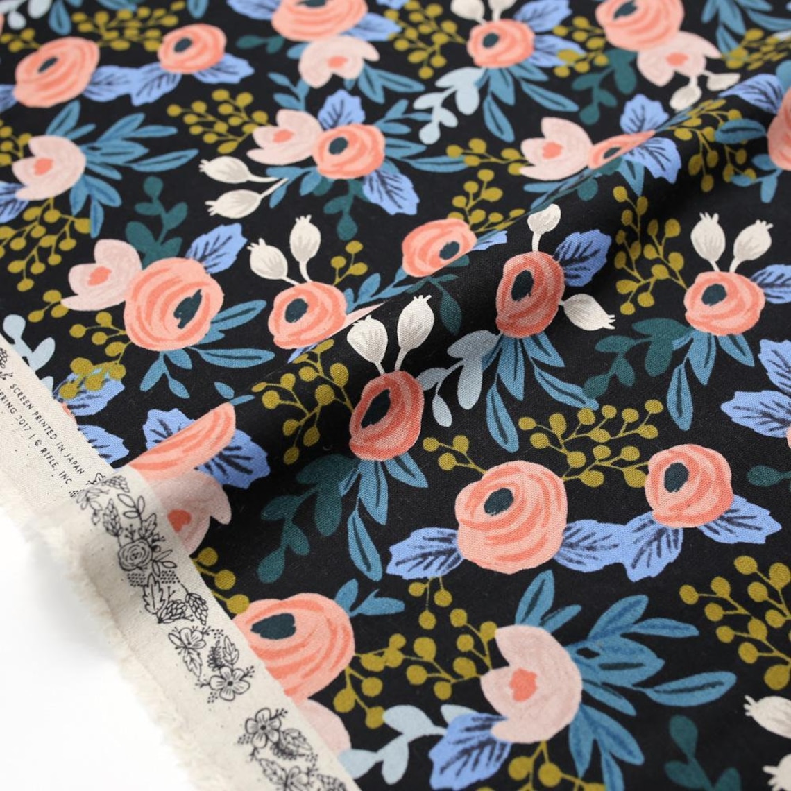 Rifle Paper Co. Rosa in Black Canvas Garden Party - Etsy
