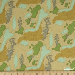 Nationalpark-Karte in Sand, National Parks Digital Collection, Anderson Design Group für Riley Blake, verkauft durch den halben Hof