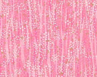 Dewdrop in Bubblegum, Pink Blender, Gold Metallic Dots, Whistler Studios for Windham Fabrics, sold by the Half Yard