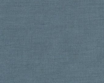 Tilda Basics, Chambray in Prussian, Lightweight Blue Chambray, Songbird Coordinate, Sold by the HALF yard