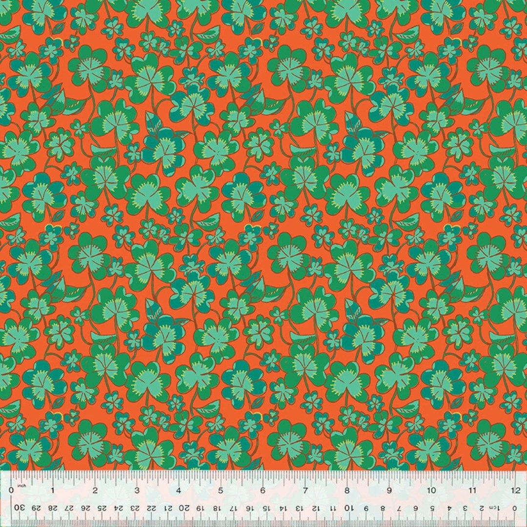 Forestburgh, Heather Ross, Clover, Rust, 53847-8, Sold by the Half Yard ...