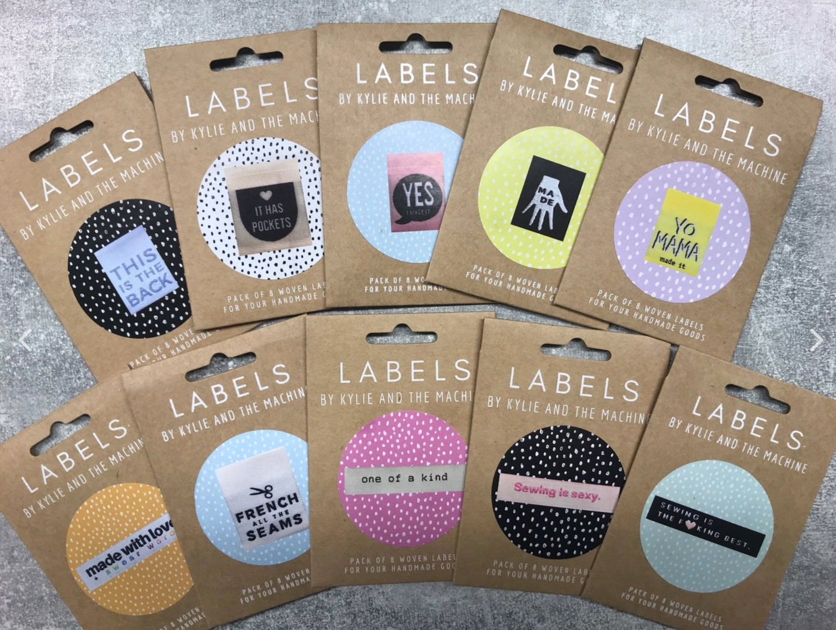 Handmade Rainbow Woven Clothing Labels by Kylie and the Machine - 6 labels  per pack > Kylie and the Machine Woven Labels > Fabric Mart