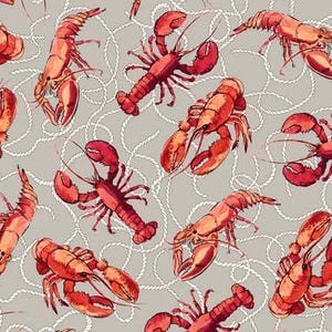 QT Fabrics, Lobsters, This and That VIII Collection, Quilting Treasures, Sold by the HALF Yard