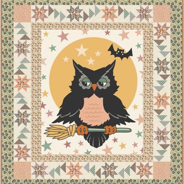 FAST KIT!! Owl o Ween, Speedy 62” x 68” Halloween Wall Hanging / Quilt, Urban Chiks for Moda, Panel Quilt, FREE Shipping**, Ships Today!*