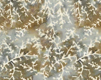 Island Batik, Riverwalk, Sprigs, Grey Pebble, Sold by the HALF YARD