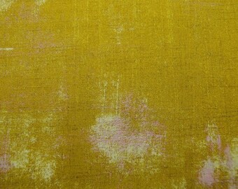 Moda Grunge Husk, Gold Green Fabric, Sold by the Half Yard