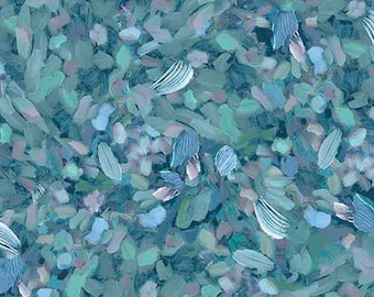 New!! QT Fabrics, Watercolor Texture in Steel Blue, Fluttering Petals Collection, Quilting Treasures, Sold by the HALF Yard