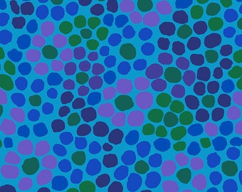 Kaffe Fassett Collective, Flower Dot in Blue, Designed by Philip Jacobs, Sold by the Half Yard