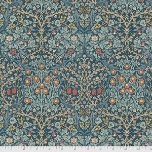 William Morris, Blackthorn in Indigo, Granada Collection, Free Spirit, Sold by the Half Yard