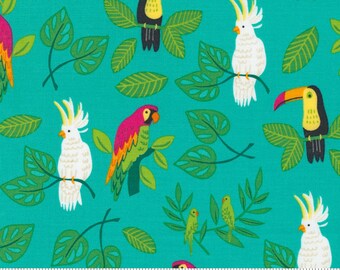 Ink /& Arrow by Quilting Treasures Tropical Floral LAST YARD Toucan Do It Green