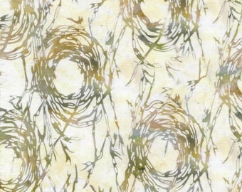 Island Batik, Riverwalk, Bird's Nest, Neutral Cornsilk, Sold by the HALF YARD