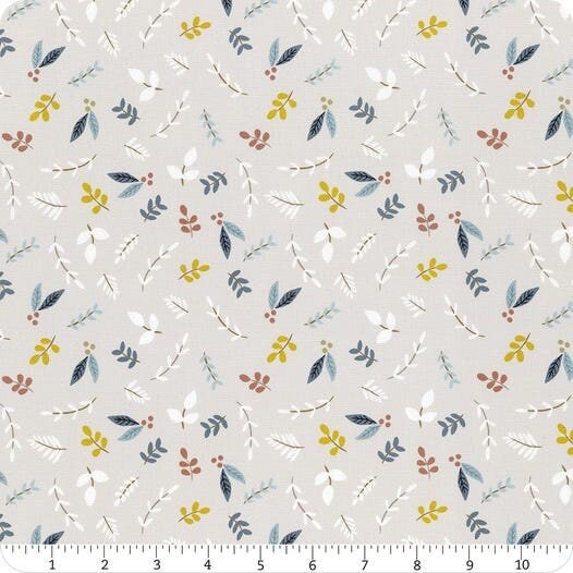 Moda Little Ducklings Mustard - Foliage Sprigs Baby - Fabric