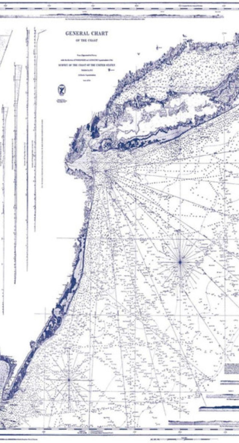 Nautical Survey Map Approximately 25 Riley Blake Repeated Panel Nautical Chart Collage in White and Navy