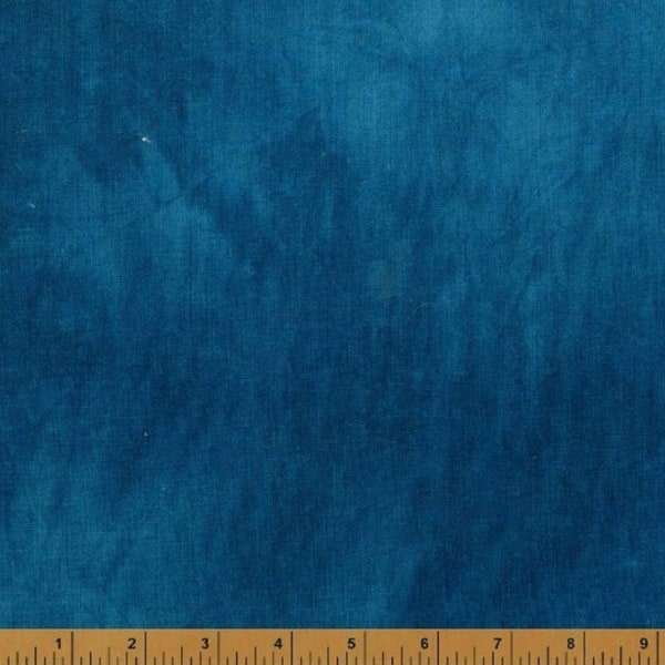 LAST 26" REMNANT!! Palette Collection, Dark Teal, Marcia Derse, Windham, Dusty Blue Fabric, Watercolor Look Fabric