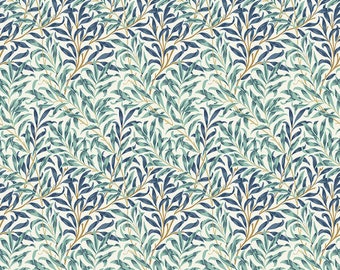 William Morris, Buttermere, Willow Boughs in Mint, Morris & Co., Free Spirit, Sold by the HALF Yard