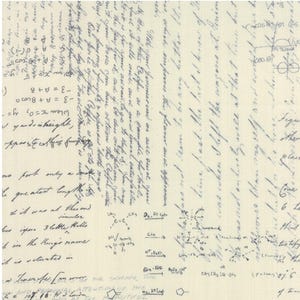 May include: A vintage, aged paper background filled with handwritten notes, equations, and diagrams in faded ink. The paper has a worn texture, suggesting age and historical significance. The script appears to be scientific or academic in nature.