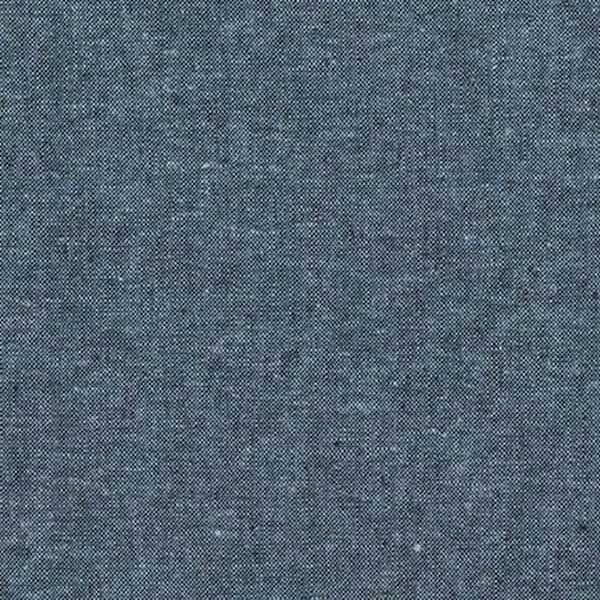 Essex Yarn Dyed Linen in Nautical, Dusty Navy Blue Linen Cotton Blend, Robert Kaufman, Sold by HALF YARD
