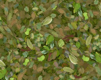 New!! QT Fabrics, Watercolor Texture in Green, Fluttering Petals Collection, Quilting Treasures, Sold by the HALF Yard