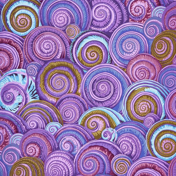 Kaffe Fassett Collective Fall 2017 Spiral Shells Lavender Etsy