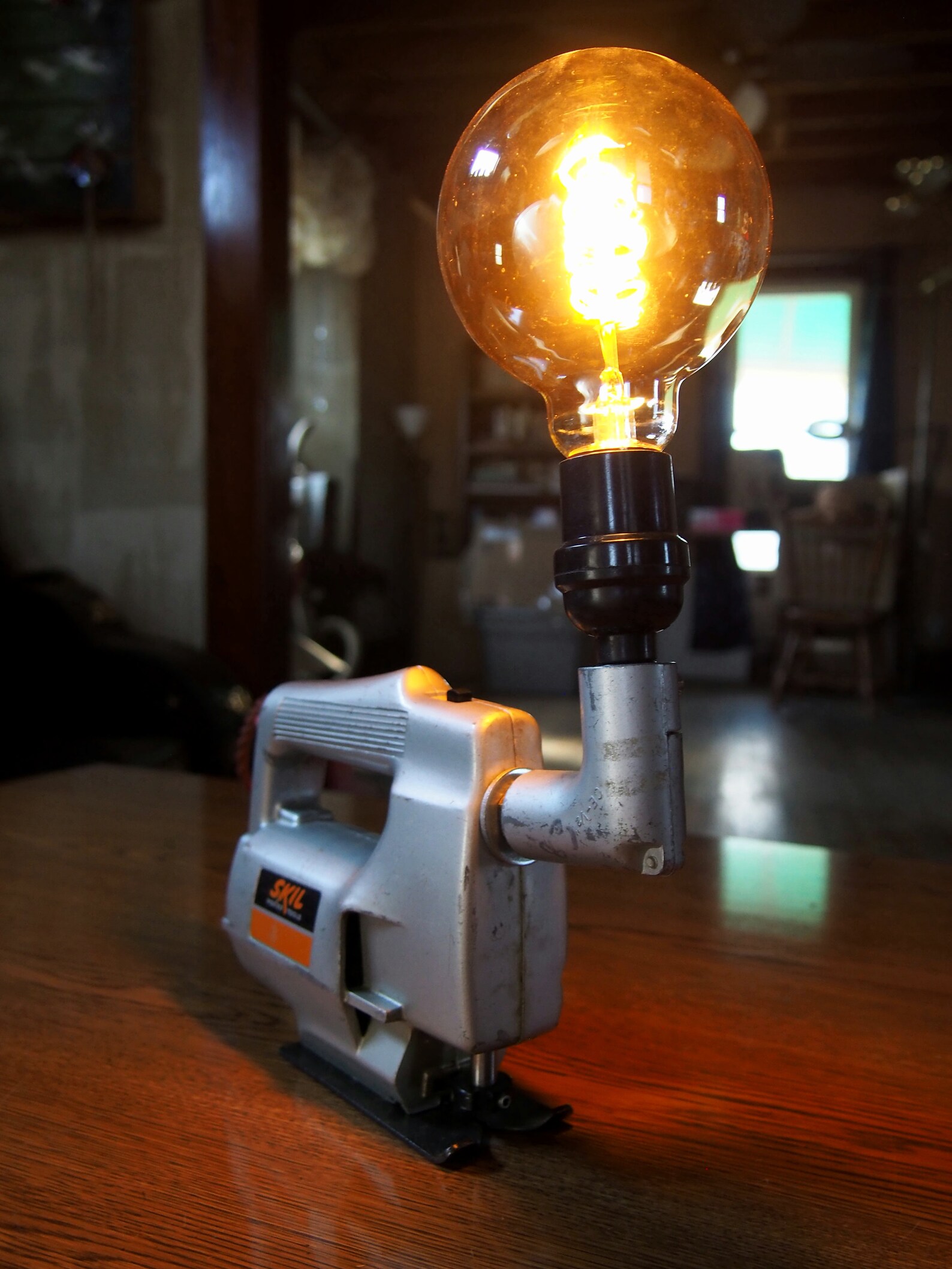 SKIL Jigsaw Table Lamp Repurposed Metal Vintage Skilsaw | Etsy