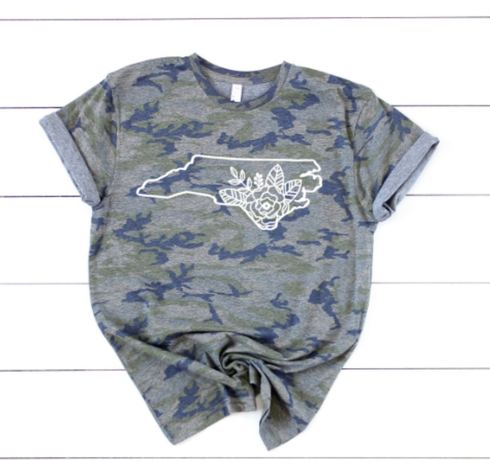 North Carolina Shirt North Carolina Floral Shirt Women's Etsy