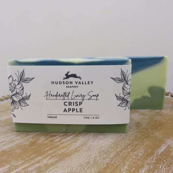 Crisp Apple Soap, Vegan Natural Homemade Soap, Luxury Artisanal Handcrafted, The Perfect Handmade Gift