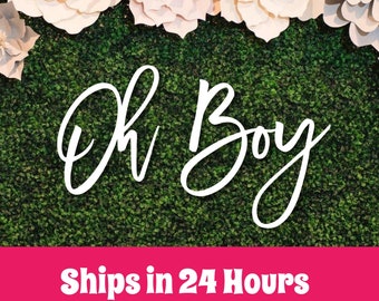 Oh Boy Oh Baby wood sign, wood baby shower sign, oh baby shower, Photo Booth, baby shower decor, baby shower backdrop Ships in 24 hours