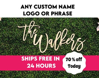 Wood Sign Cut Out  - Last Name Wood Sign - Custom Wood Name Sign - Wedding Backdrop - Custom cut Name Sign - wood Word Cut Out