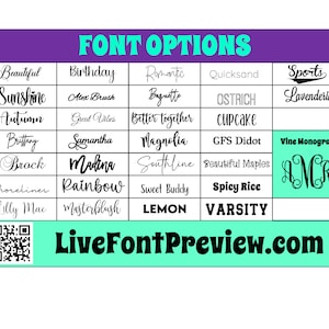 the font options for font options