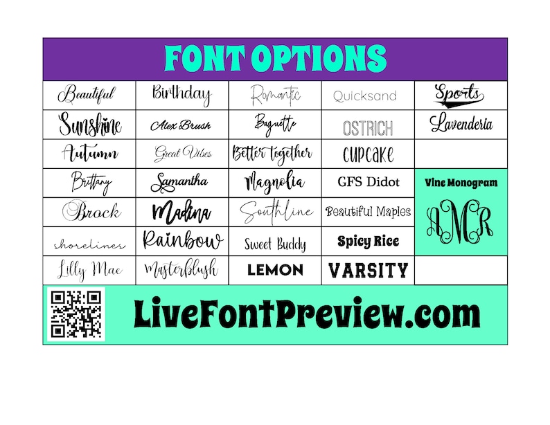 the font options for font options