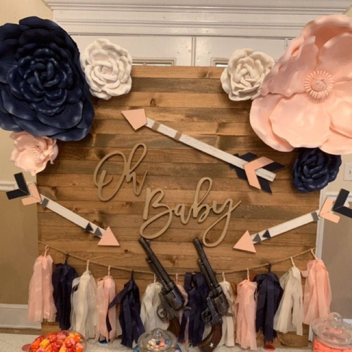 Baby in Bloom Wood Sign Wood Baby Shower Sign Oh Baby Etsy