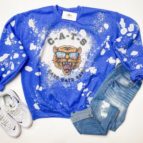 Dark Blue Raised Rib KENTUCKY/ Leopard KY Printed Sweatshirt main image 0