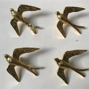 Golden Brass/Antique/swallow Animal Cupboard Door Handles, Animal Drawer Pulls | Gold Metal Cabinet Door Knobs
