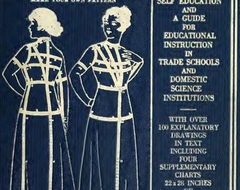 Antique sewing book pattern making Parisian Ladies tailoring system. vintage sewing 1900s sewing book 1800s antique sewing book