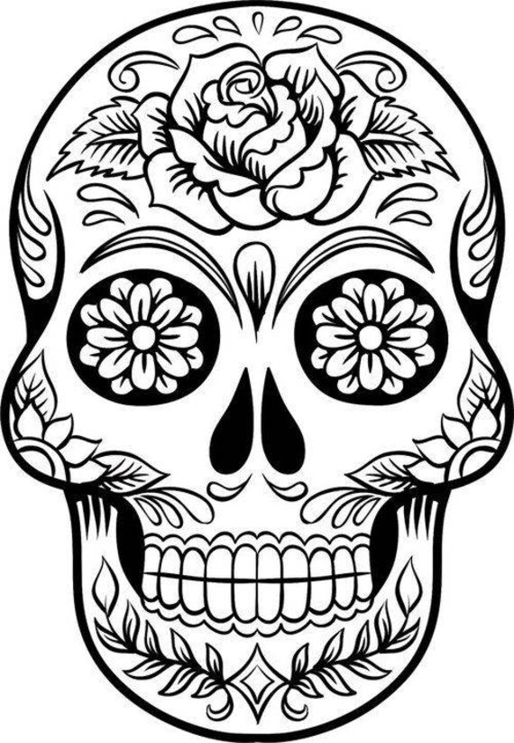 Download Sugar Skull Rose SVG | Etsy