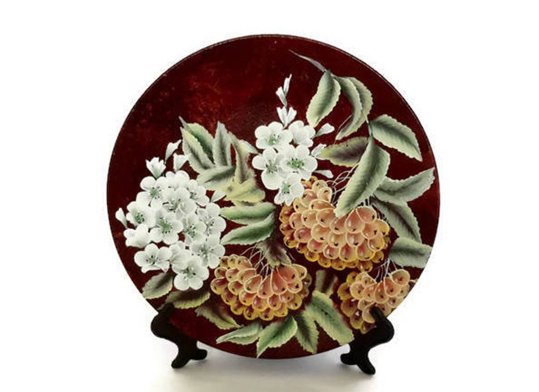 Decorative Pottery Handmade Ceramic Wall Plate for Hanging Brown Plate