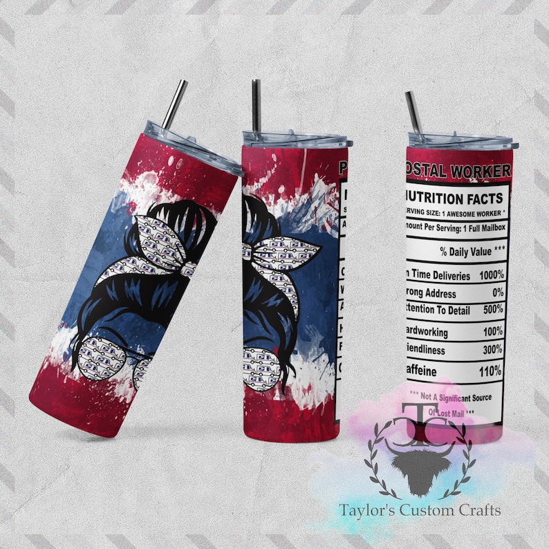 Mail Lady Sublimation Tumbler Wrap Files Jpg, Png, and MOCKUP Included